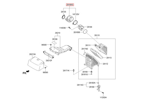 HOSE ASSY-AIR INTAKE 28130-2W300 (Original, New)