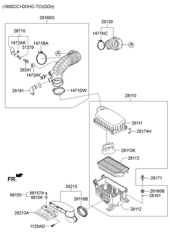 HOSE ASSY-AIR INTAKE <br>28130-A7900, <br>28130A7900, <br>28130 A7900 <br>(Original, New)