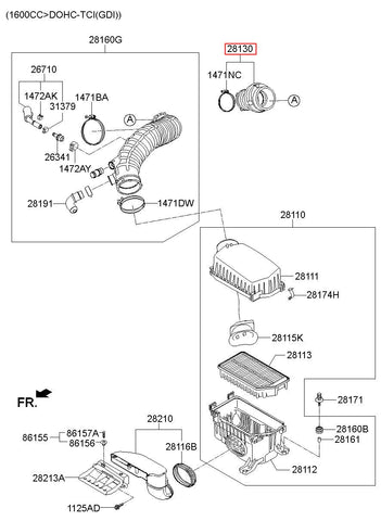 HOSE ASSY-AIR INTAKE 28140-A9200 (Original, New)