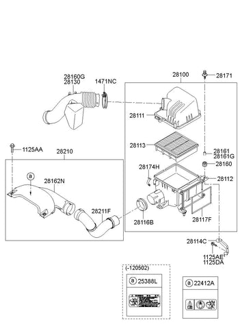 CLEANER ASSY-AIR <br>28110-1M400, <br>281101M400, <br>28110 1M400 <br>(Original, New)