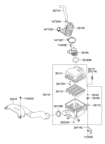 CLEANER ASSY-AIR <br>28110-1H050, <br>281101H050, <br>28110 1H050 <br>(Original, New)