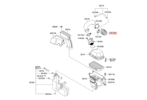 HOSE-AIR INTAKE 28138-2K710 (Original, New)