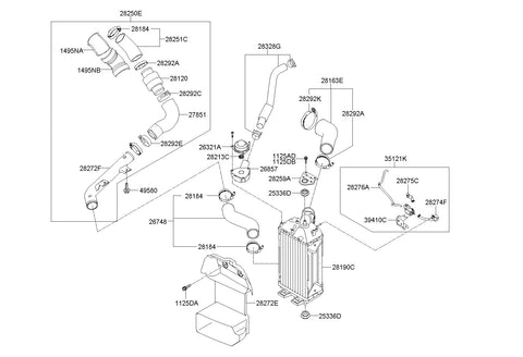 AIR GUIDE-INTERCOOLER 28277-2B700 282772B700 28277 2B700