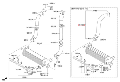 HOSE-INTERCOOLER INLET 28160-4A704 (Original, New)