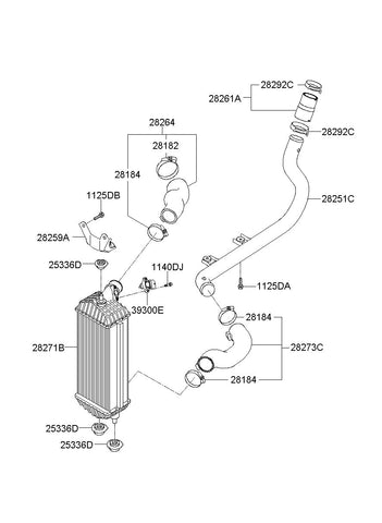 [ORIGINAL] PIPE-INTERCOOLER INLET 28251-2A800 282512A800 28251 2A800