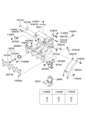 VALVE ASSY-EGR <br>28461-42030, <br>2846142030, <br>28461 42030 <br>(Original, New)