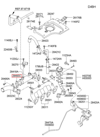 GASKET-EGR COOLER 28493-4A060 (Original, New)