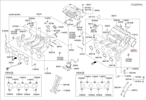 GASKET-THROTTLE BODY 28312-22600 (Original, New)