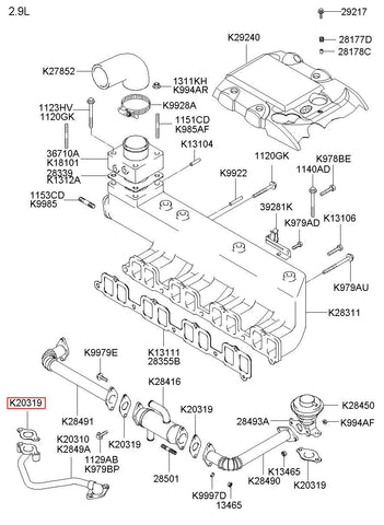 GASKET-VALVE,EGR 0K551-20319 (Original, New)