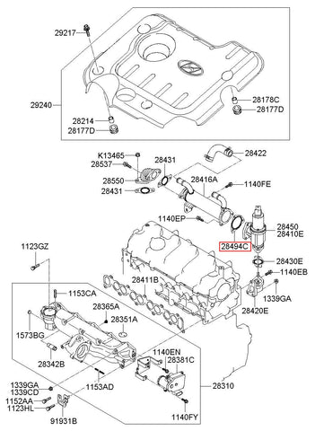 GASKET-EGR COOLER 28494-27400 (Original, New)