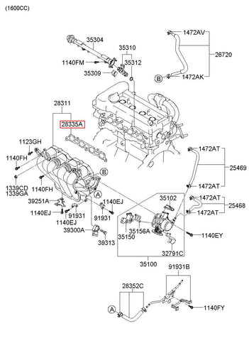 GASKET-INLET MANIFOLD 28312-2F000 (Original, New)