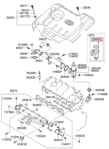 VALVE ASSY-EEGR KIT 28400-27A00 (Original, New)