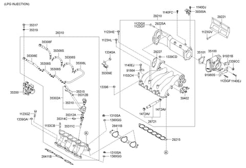 INJECTOR COMPLETE <br>35302-3E140, <br>353023E140, <br>35302 3E140 <br>(Original, New)