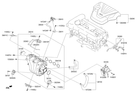 BODY ASSY-THROTTLE 35100-2B340 351002B340 35100 2B340