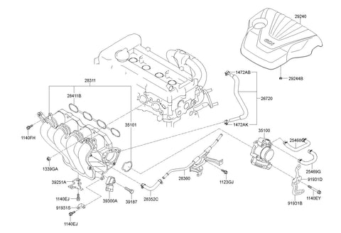 BODY ASSY-THROTTLE 35100-2B200 351002B200 35100 2B200
