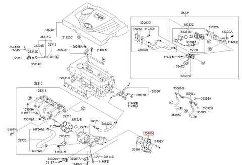 BODY ASSY-THROTTLE 35100-2B140 (Original, New)