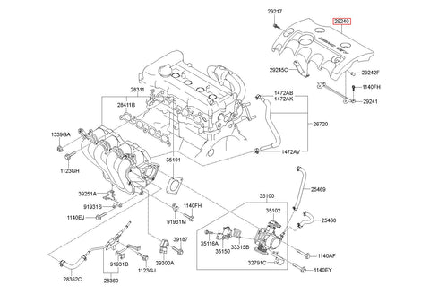 COVER ASSY-ENGINE 29240-2B031 (Original, New)