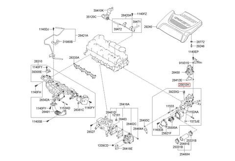 HOUSING ASSY-THERMOSTAT 25610-2F010 (Original, New)