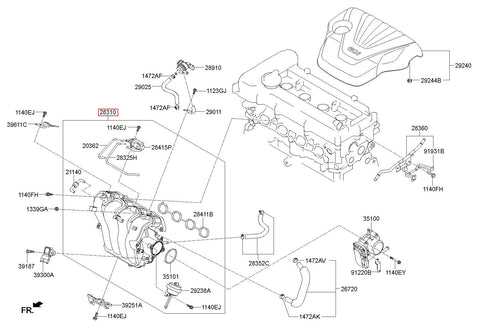 MANIFOLD ASSY-INTAKE 28310-2A760 (Original, New)