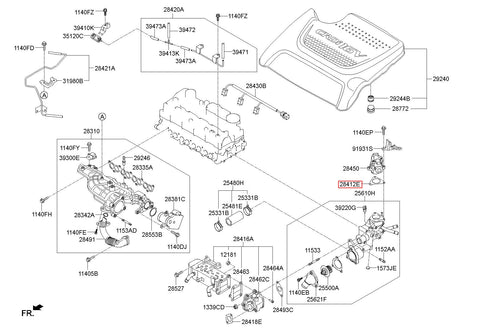 GASKET-ELECTRONIC EGR 28420-2F600 (Original, New)