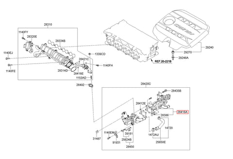 EGR COOLER 28416-2A850 (Original, New)