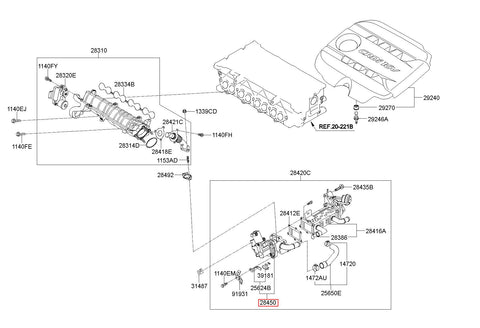 VALVE ASSY-EGR 28410-2A850 (Original, New)