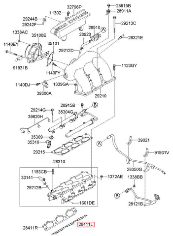 GASKET-INTAKE MANIFOLD LH 28411-3C710 (Original, New)