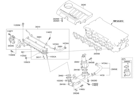 EGR COOLER <br>28416-2A720, <br>284162A720, <br>28416 2A720 <br>(Original, New)