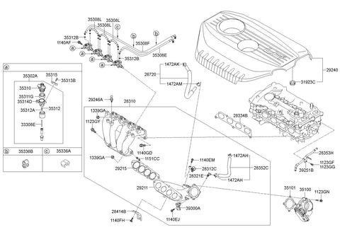 INJECTOR COMPLETE <br>35302-2E750, <br>353022E750, <br>35302 2E750 <br>(Original, New)