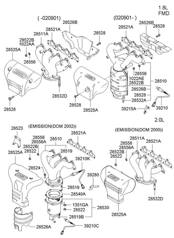 MANIFOLD ASSY-EXHAUST <br>28510-38250, <br>2851038250, <br>28510 38250 <br>(Original, New)