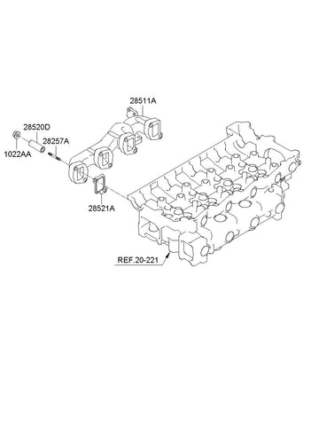 MANIFOLD ASSY-EXHAUST <br>28510-48000, <br>2851048000, <br>28510 48000 <br>(Original, New)