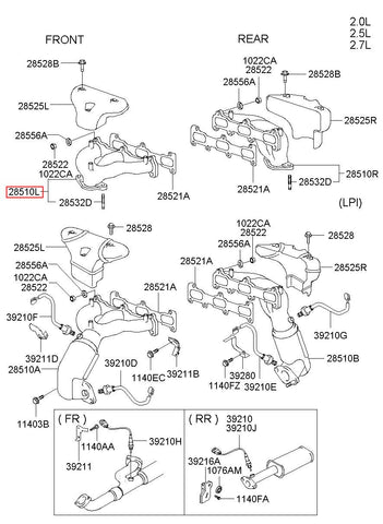 MANIFOLD ASSY-EXHAUST LH 28510-39001 (Original, New)