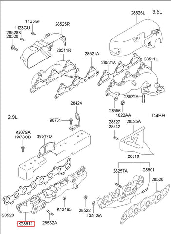 MANIFOLD-EXHAUST 28515-4X701 (Original, New)