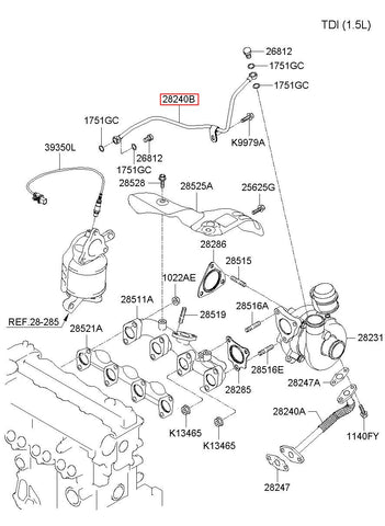 PIPE-OIL FEED 28241-4A421 (Original, New)