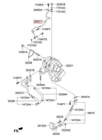 PIPE ASSY-OIL FEED 28240-2F700 (Original, New)