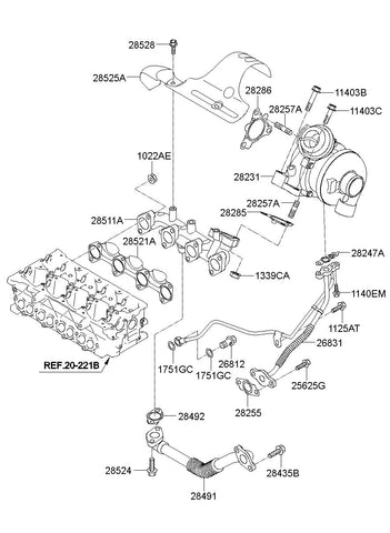 PIPE-EGR <br>28491-2A800, <br>284912A800, <br>28491 2A800 <br>(Original, New)