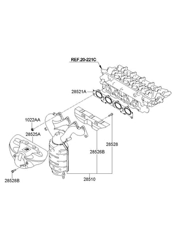 MANIFOLD ASSY-EXHAUST <br>28510-23520, <br>2851023520, <br>28510 23520 <br>(Original, New)