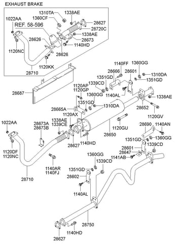 PIPE-EXHAUSTFRT <br>28720-5H350, <br>287205H350, <br>28720 5H350 <br>(Original, New)