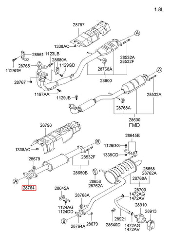 GASKET-EXHAUST PIPE 28764-28020 (Original, New)