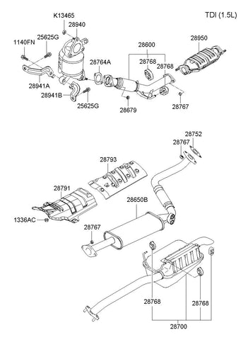 CONVERTER ASSY-WARM UP CATALYTIC <br>28940-2F110, <br>289402F110, <br>28940 2F110 <br>(Original, New)