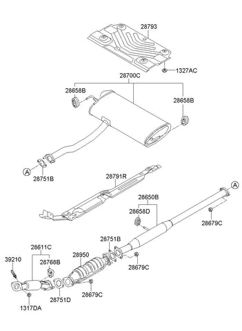 PROTECTOR-HEAT REAR <br>28796-2S000, <br>287962S000, <br>28796 2S000 <br>(Original, New)