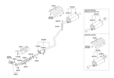 PIPE-EXHAUSTFRT <br>28610-1M100, <br>286101M100, <br>28610 1M100 <br>(Original, New)