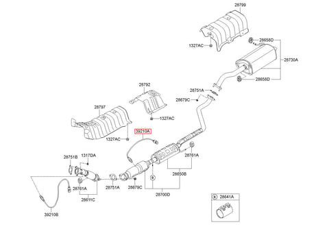 SENSOR ASSY-OXYGEN 39210-2B210 (Original, New)