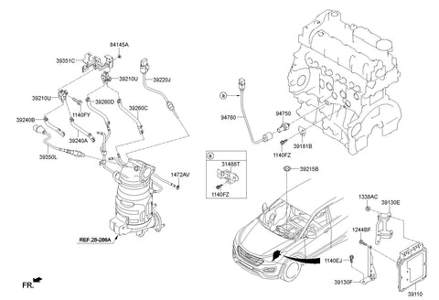 SENSOR-EXH.TEMPERATURE 39221-2F700 392212F700 39221 2F700