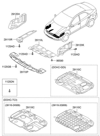 PANEL ASSY-UNDER COVERFRT <br>29110-1M201, <br>291101M201, <br>29110 1M201 <br>(Original, New)