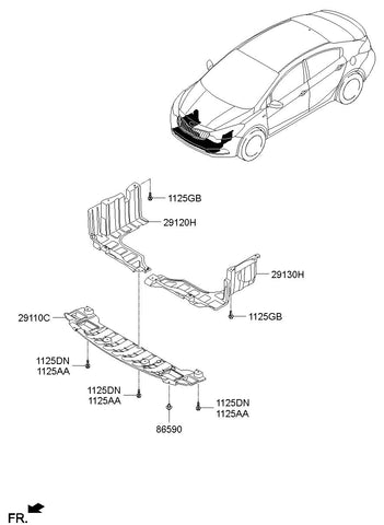 PANEL ASSY-UNDER COVER <br>29110-A7000, <br>29110A7000, <br>29110 A7000 <br>(Original, New)