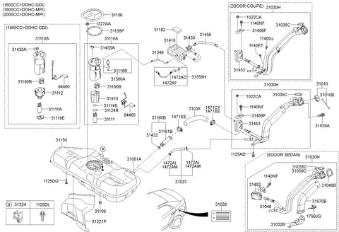 TANK ASSY-FUEL <br>31150-1M000, <br>311501M000, <br>31150 1M000 <br>(Original, New)