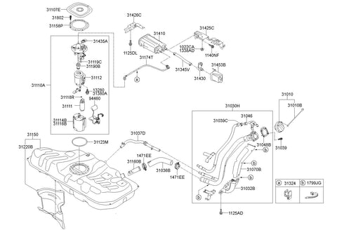 TANK ASSY-FUEL <br>31150-2V000, <br>311502V000, <br>31150 2V000 <br>(Original, New)