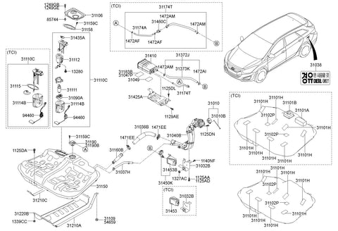 FUEL PUMP & SENDER MODULE ASSY <br>31110-3Z900, <br>311103Z900, <br>31110 3Z900 <br>(Original, New)