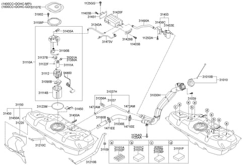 COMPLETE-FUEL PUMP <br>31110-1R000, <br>311101R000, <br>31110 1R000 <br>(Original, New)